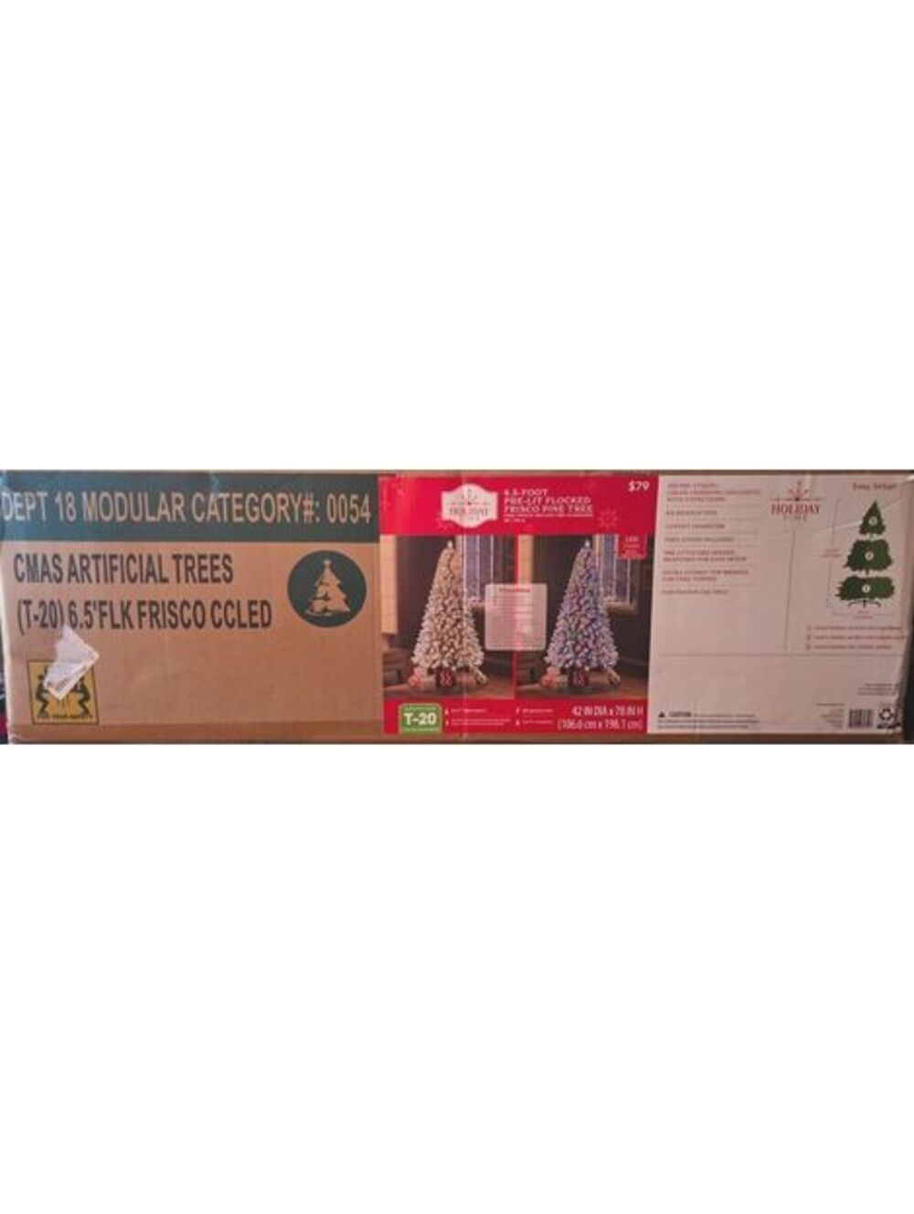 Holiday Time 6.5' Frosted Flocked Frisco Pine Artificial Christmas Tree LED